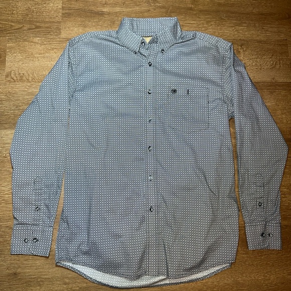 Wrangler Other - Wrangler‎ Button Down Long Sleeve Shirt Black Pattern Medium